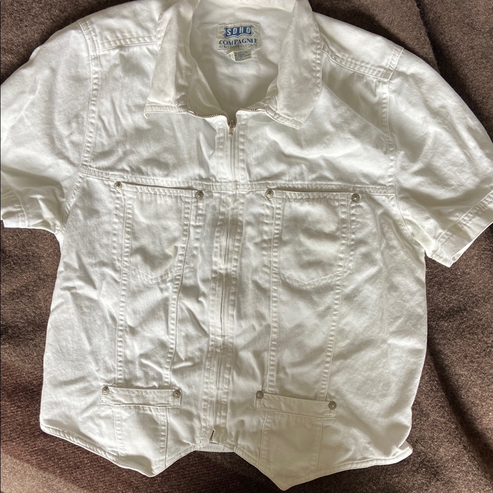White denim vintage jacket by Soho Compagnie